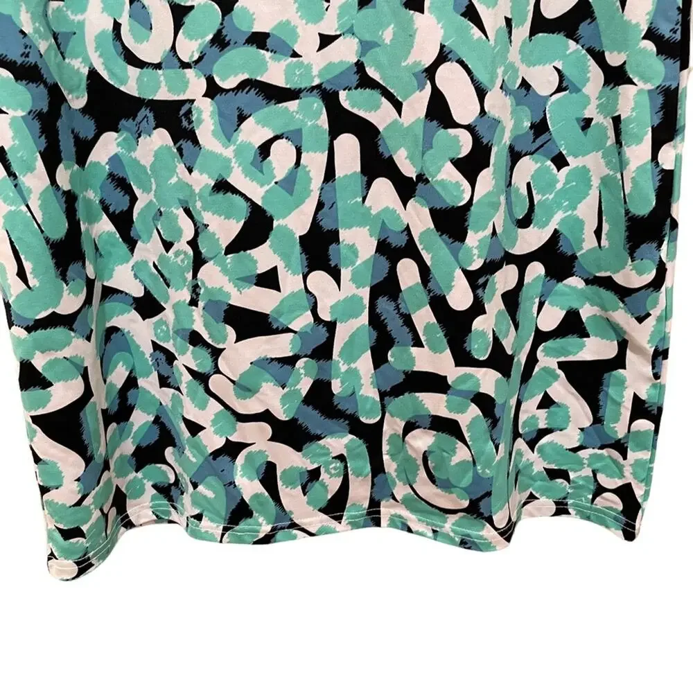 Tracy Negoshian Printed Shift Dress Jeweled Sleeves Size XS - Picture 2 of 7